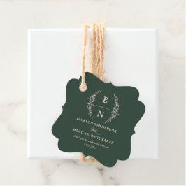 Forest Green Stack Initials Monogram Wedding Geschenkanhänger