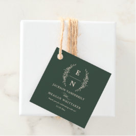 Forest Green Stack Initials Monogram Wedding Geschenkanhänger