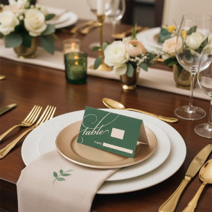 Forest Green Stack Initials Monogram Wedding Platzkarte