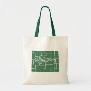 Forest Green State Of Wyoming Shape Tote Bag Tragetasche