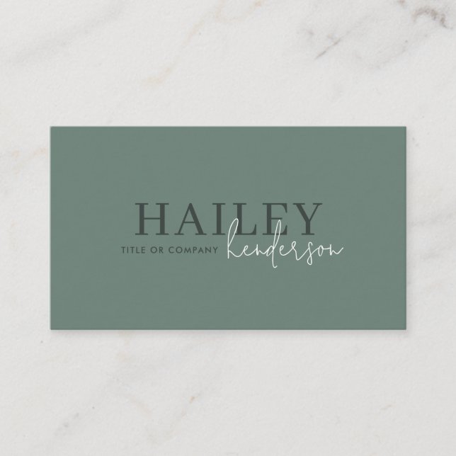 Forest Green Stylish QR Code Visitenkarte (Vorderseite)