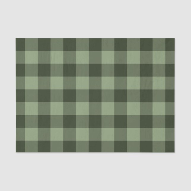 Forest Green Tartan Kariertes Muster drucken Seidenpapier (Vorderseite)