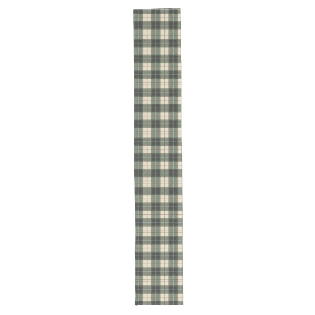 Forest Green Tartan Snowflake Table Runner Großer Tischläufer (Vorderseite)