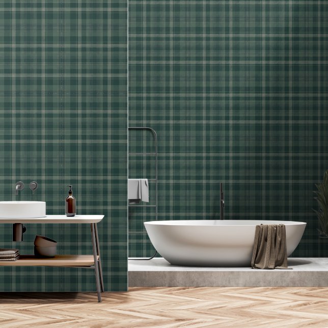 Forest Green Tartan Tapete (Badezimmer)