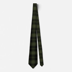 Forest Green und Black - Tartan Kariertes Muster Krawatte