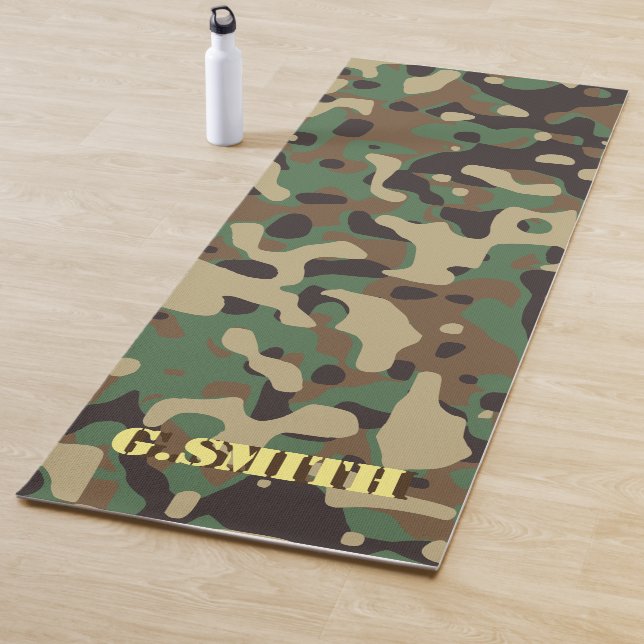 Forest Green und Brown Camouflage. Camouflage Yogamatte (Beispiel)