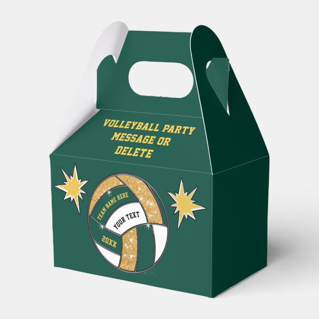 Forest Green und Gold, Volleyball Party Bags, Geschenkschachtel (Vorderseite)