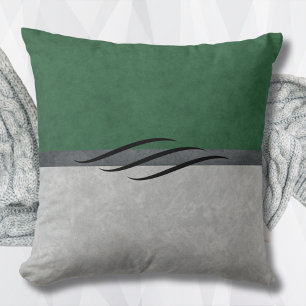 Forest Green und Grey Chic Throw Kissen