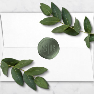 Forest Green Wax Siegel Wedding Monogram Sticker