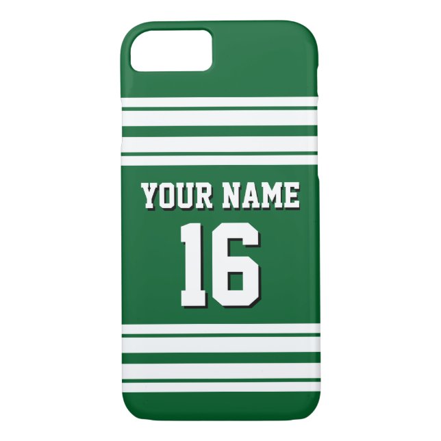Forest Green White Team Jersey Name Case-Mate iPhone Hülle (Rückseite)