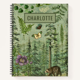 Forest Green Woodland Animal Personalisiert Notebo Notizbuch