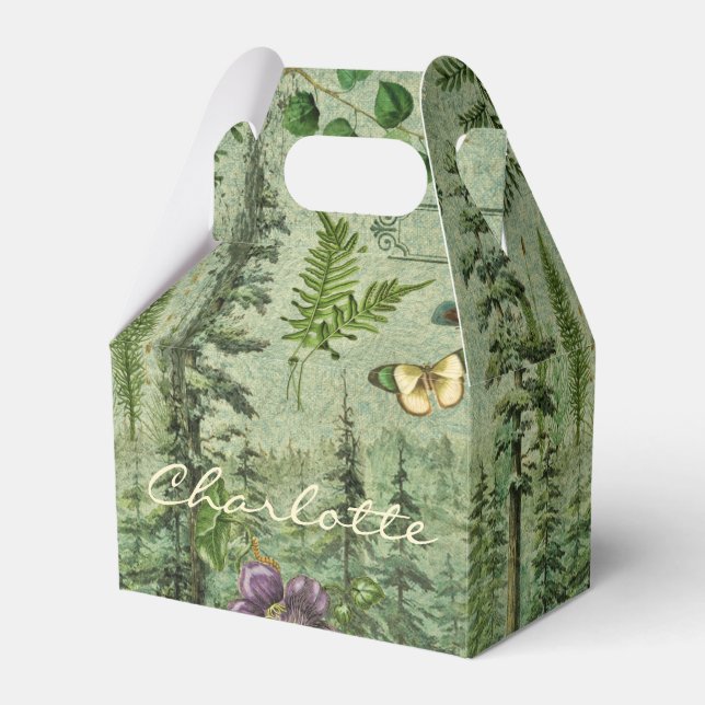 Forest Green Woodland Personalisiert Favor Box Geschenkschachtel (Vorderseite)