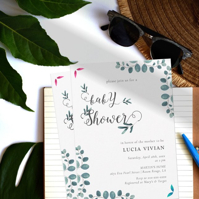 Forest Greenery Eucalyptus Baby Shower Einladung (Von Creator hochgeladen)