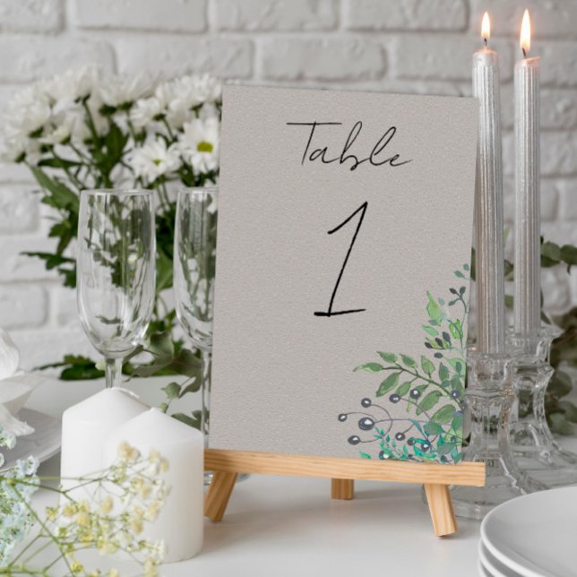 Forest Greenery Rustic Wedding Tischnummer (Von Creator hochgeladen)