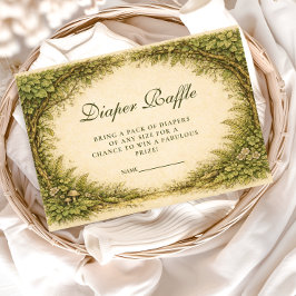 Forest Greenery Storybook Diapper Raffle Begleitkarte