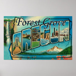 Forest Grove, Oregon - Große Briefmarkenszenen Poster