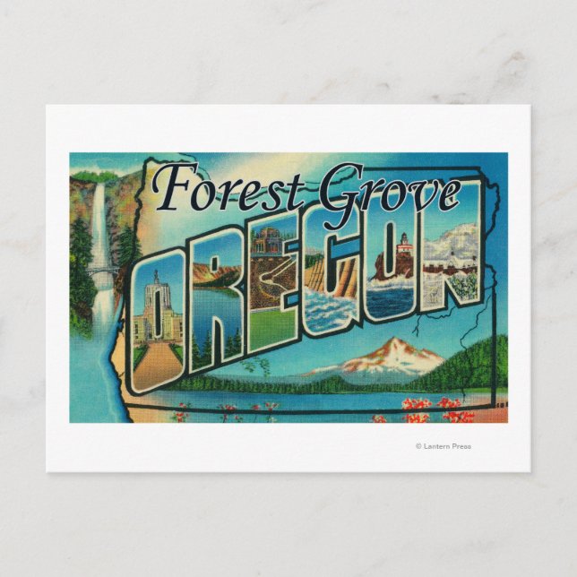 Forest Grove, Oregon - Große Briefmarkenszenen Postkarte (Vorderseite)