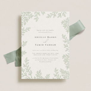 Forest Grove Sage Green Wedding Einladung