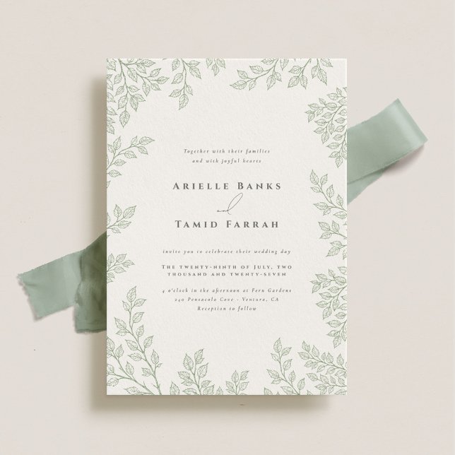 Forest Grove Sage Green Wedding Einladung (Von Creator hochgeladen)