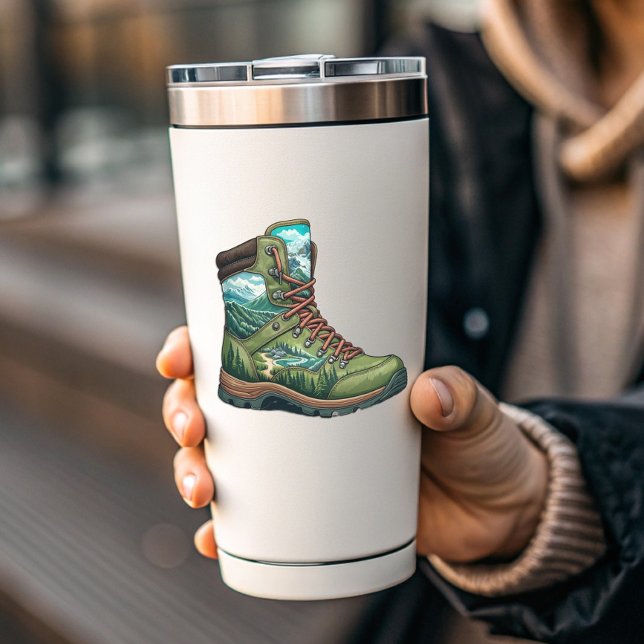 Forest Hiking Boot Vinyl Sticker | Die-Cut Sticker (Forest Hiking Boot Vinyl Sticker | Die-Cut Sticker)