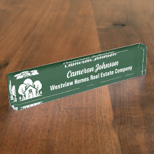 Forest Home Immobilienunternehmen Custom Makler Namensplakette