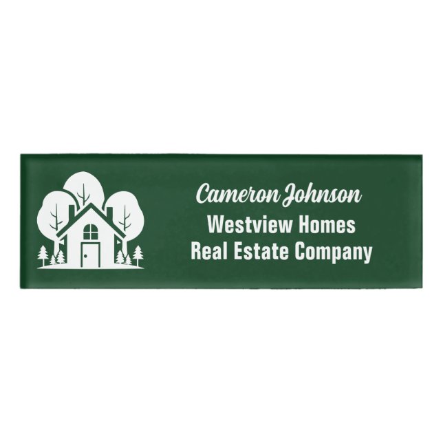 Forest Home Real Estate Company Custom Realtor Namenschild (Vorderseite)