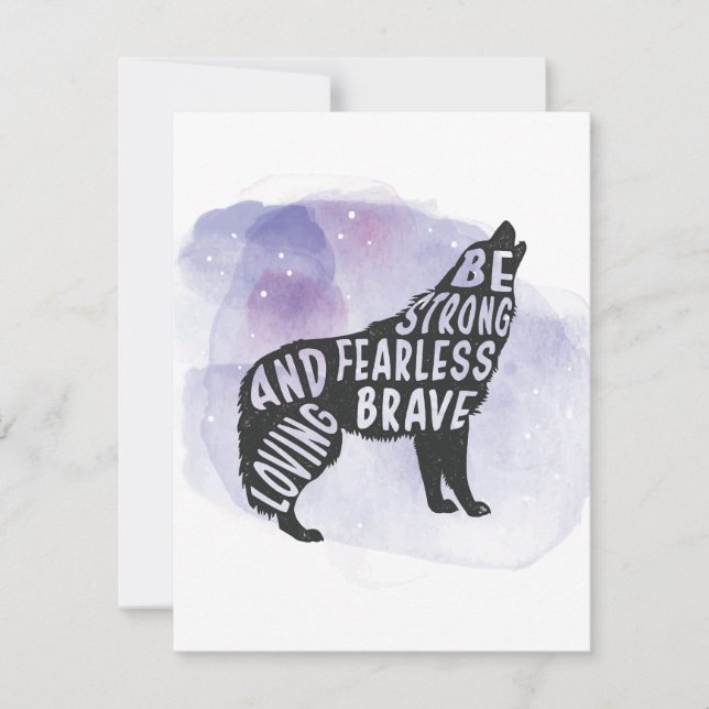 Forest Howling Wolf Art Lover Einladung (Vorderseite)