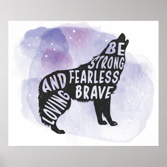 Forest Howling Wolf Art Lover Poster (Vorne)