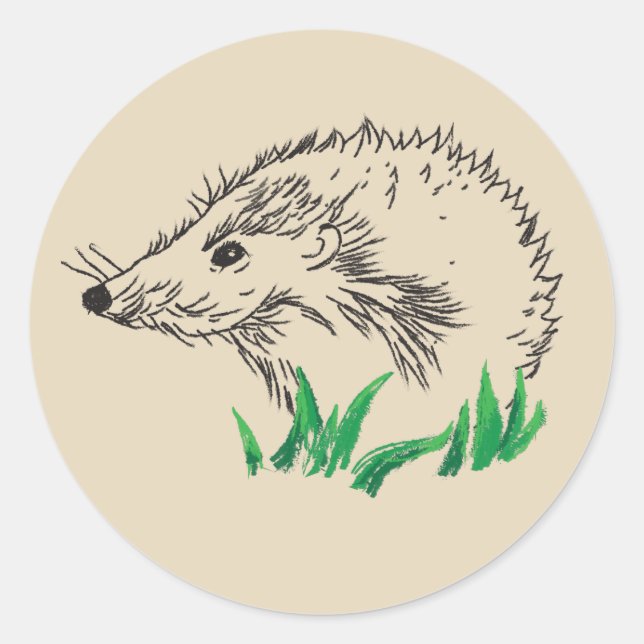 Forest Igel Art Sticker (Vorderseite)