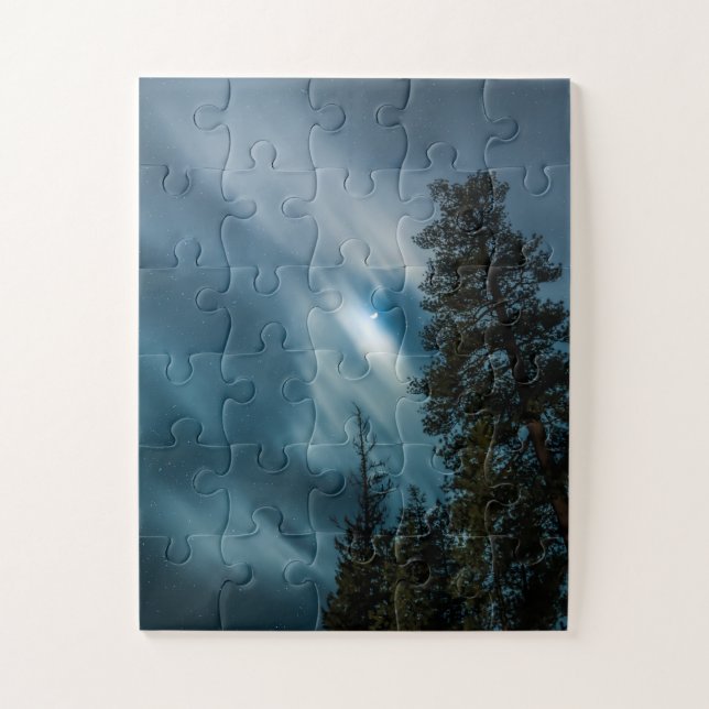 Forest in Moonlight Night Sky Puzzle (Vertikal)