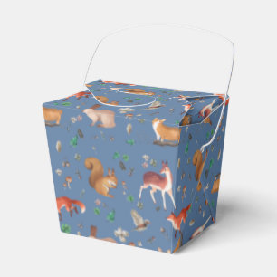 forest in watercolor pattern- bambi, fox, coney geschenkschachtel