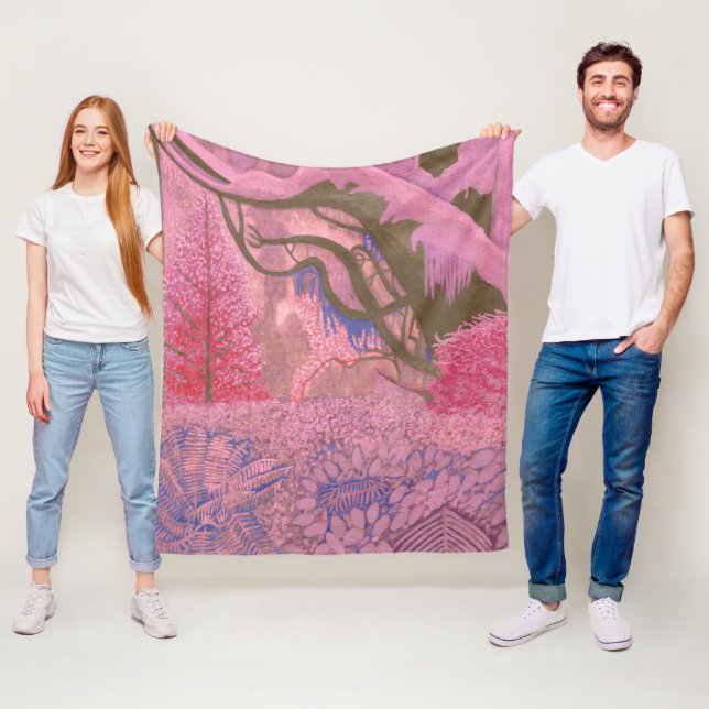 Forest Jungle Pink Fleecedecke (Beispiel)