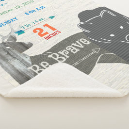 Forest Kinderzimmer Bear Deer Baby Boy Birth Stats Sherpadecke