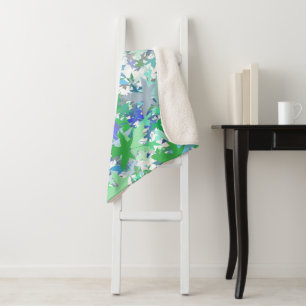 Forest Kinderzimmer Blue Green Gree Leaf Blumenmus Sherpadecke