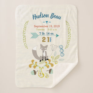 Forest Kinderzimmer Fox Leaf Blumenmuster Birth St Sherpadecke