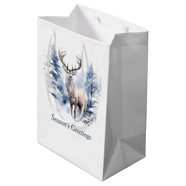 Forest King Holiday Mittlere Geschenktüte (Rückseite Schrägansicht)