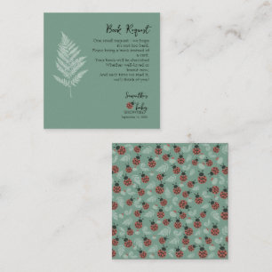Forest Ladybugs Green Baby Dusche Buchanfrage Begleitkarte