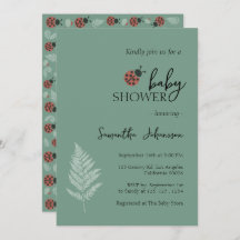 Forest Ladybugs Green Baby Dusche