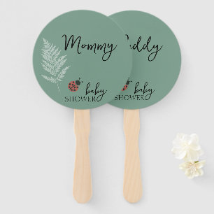 Forest Ladybugs Green Baby Dusche Fächer