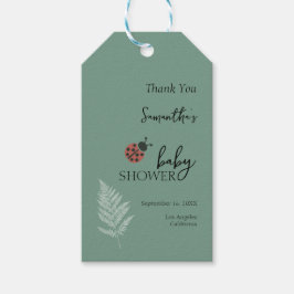 Forest Ladybugs Green Baby Dusche Geschenkanhänger