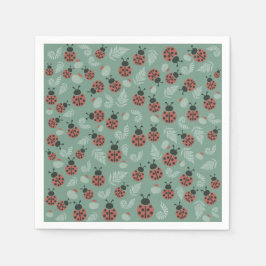 Forest Ladybugs Green Baby Dusche Serviette