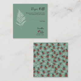 Forest Ladybugs Green Baby Dusche Windeln Raffel Begleitkarte