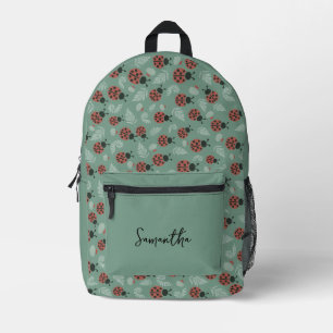 Forest Ladybugs Green Background Bedruckter Rucksack