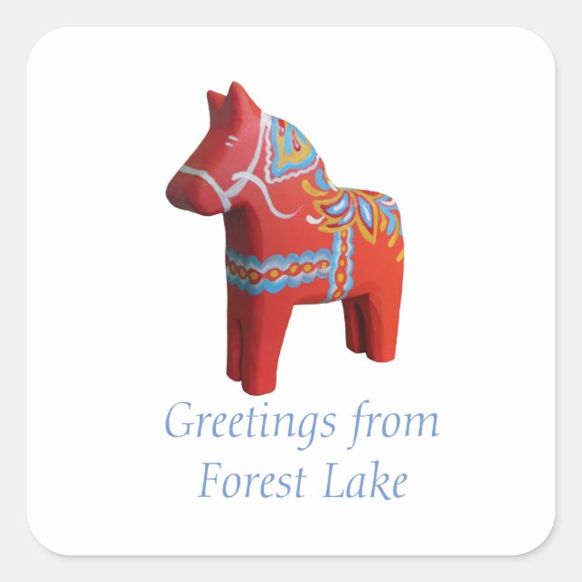 Forest Lake Dala Horse Sticker (Vorderseite)