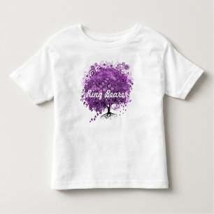 Forest Lila Heart Leaf Tree Wedding Kleinkind T-shirt
