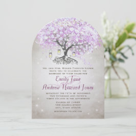 Forest Mason Jar Lavender Leaf Tree Wedding Einladung