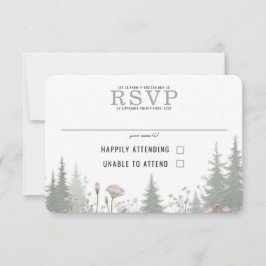 Forest Meadow Wedding RSVP Karte