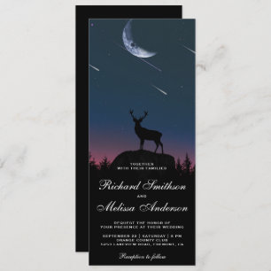 Forest Moon Night Sky Shooting Stars Hirsch Hochze Einladung