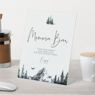 Forest Mountain Baby Dusche Mamas Bar Sockelschild