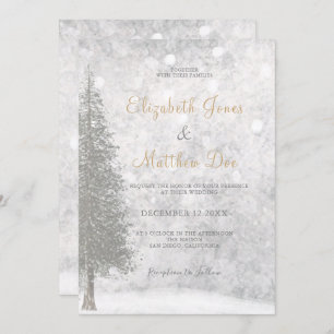 Forest Mountain Winter Pine Tree Hochzeit Einladung